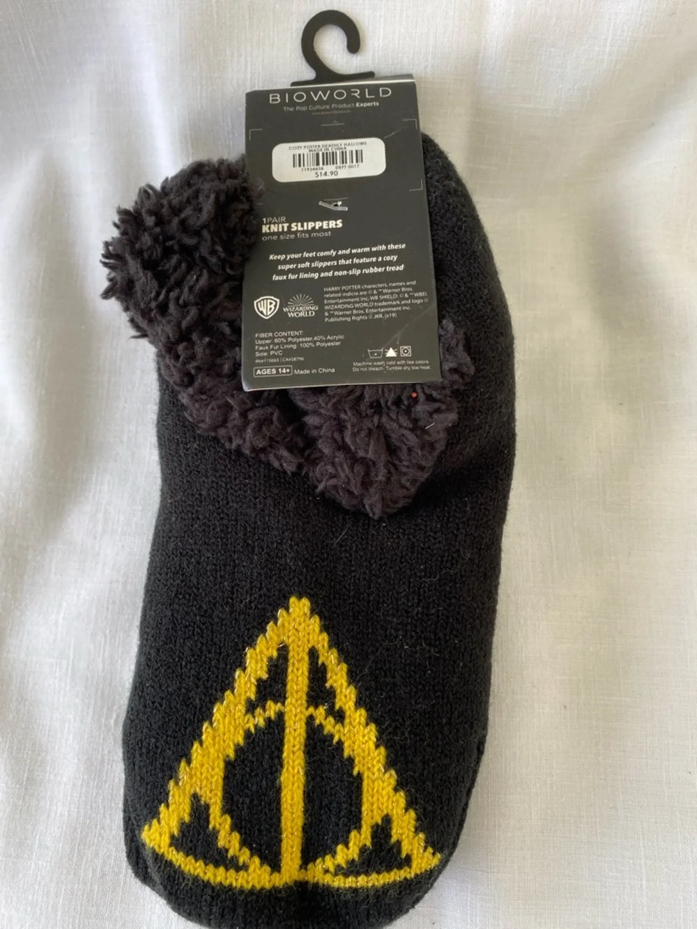 Harry Potter Knit Slippers One Size NWT